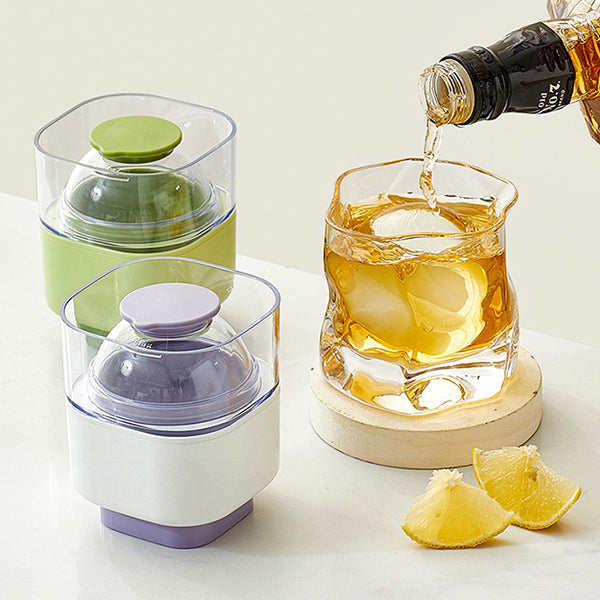 Whiskey Ice Ball Mold - One Press Release - Summer Drink Essential - Food Grade Material - Pink Green Purple