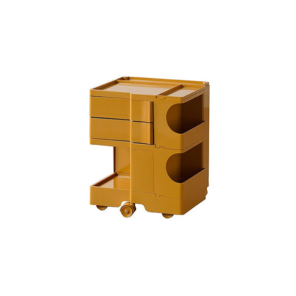 Rolling Storage Cart - Multi-Layer Design - Orange - Pink - Space-Saving Side Cabinet - Mobile Organizer