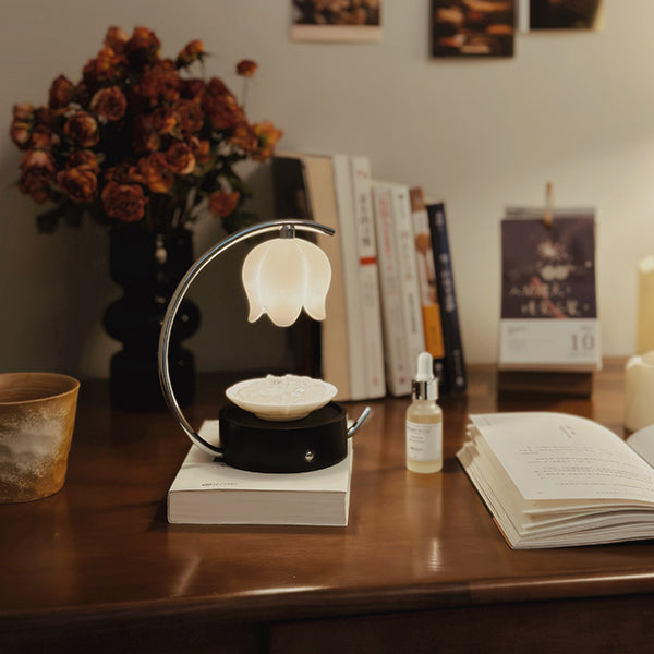 Lily of the Valley Aromatherapy Lamp - Crystal Stone - 800mAh Rechargeable Battery - Essential Oil Diffuser Light