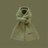 Adorable Puppy Embroidery Scarf - Soft Knit Design - Beige - Gray - Cozy Winter Warmth