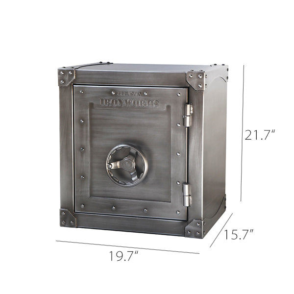 Industrial Iron Bedside Cabinet - Metal Nightstand with Lock or Non-Lock Option - Vintage Loft Storage Side Table