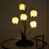 Elegant Lily of the Valley Table Lamp - Resin - Wood - Dimmable with Timer