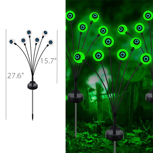 Halloween Solar Stake Lights - Creepy Eyeball Design - Outdoor Decoration - Solar-Powered