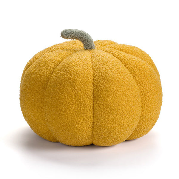 Cozy Pumpkin Plush Pillow - Soft Polyester - Fall Décor - Yellow - Caramel - Coffee