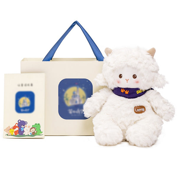 Cute Lamb Plush Toy - Ultra-Soft Faux Rabbit Fur - Stuffed with PP Cotton - 2 Size Options - Cozy & Huggable