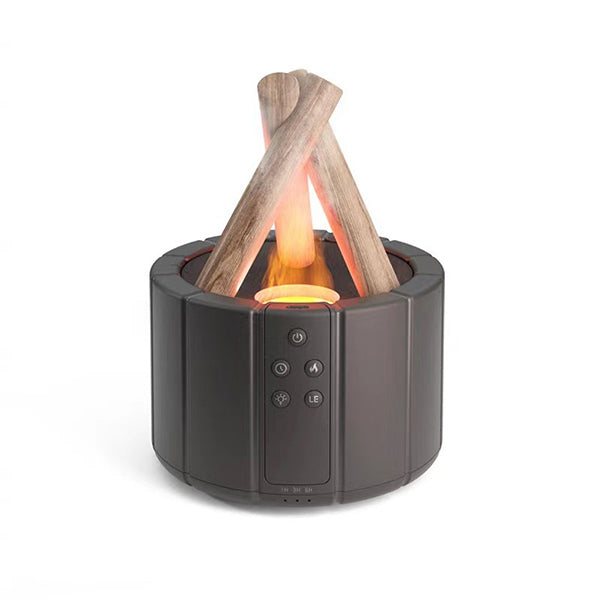 Campfire Humidifier - Essential Oil Compatible - Adjustable Brightness - Remote Control - Cozy Decor