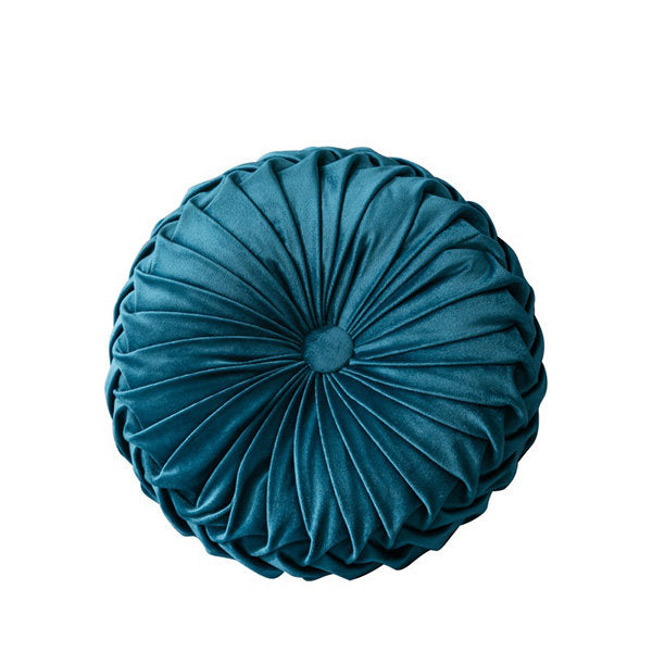 Velvet Pumpkin Throw Pillow - Round Pumpkin Design - Blue - Gray