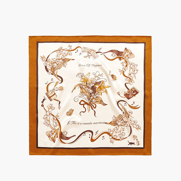 French Garden Silk Scarf - 100% Mulberry Silk - 15 Floral Designs - Elegant Gift for Mom