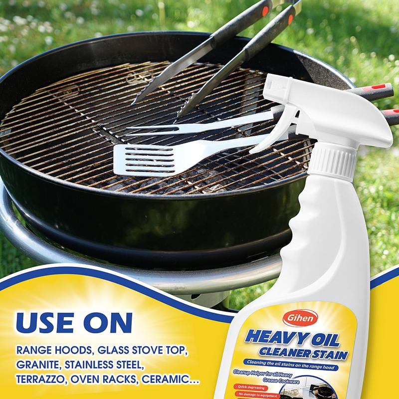 Gihen Heavy Duty Kitchen Degreaser | Professional Oil & Stain Remover Spray for Oven, Hoods & Grill