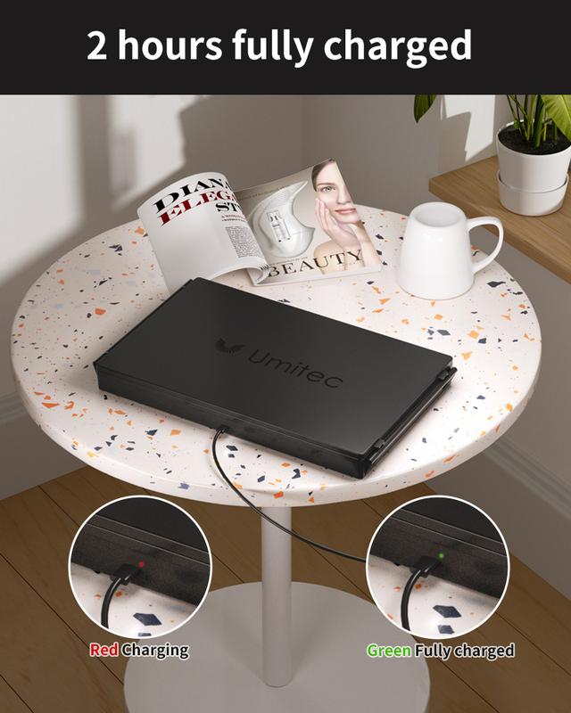 Umitec 360° Trifold Mirror with Adjustable LED Light for Self Haircuts & Grooming