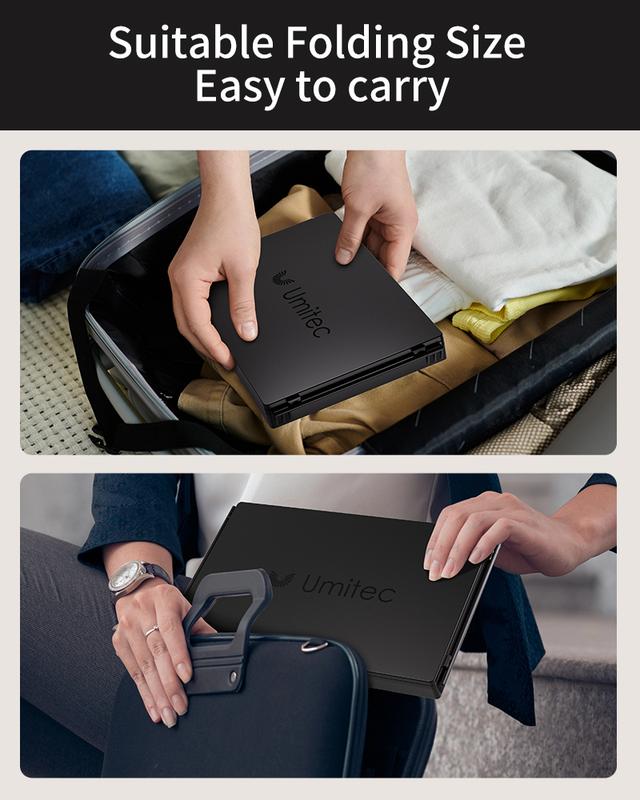 Umitec 360° Trifold Mirror with Adjustable LED Light for Self Haircuts & Grooming