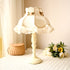 Vintage Lace Bedside Lamp - Romantic Princess Style - Wooden Base with Fabric Shade - Retro Bedroom Nightstand Light