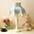 Vintage Lace Bedside Lamp - Romantic Princess Style - Wooden Base with Fabric Shade - Retro Bedroom Nightstand Light