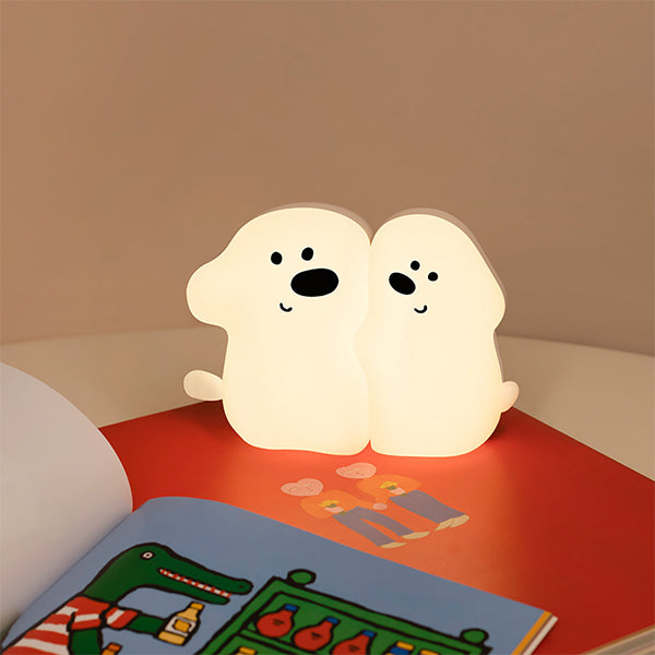 Snuggle Puppy Lamp - Soft Silicone Night Light - Adorable Bedside Lamp for Kids - Cozy Glow for Any Room