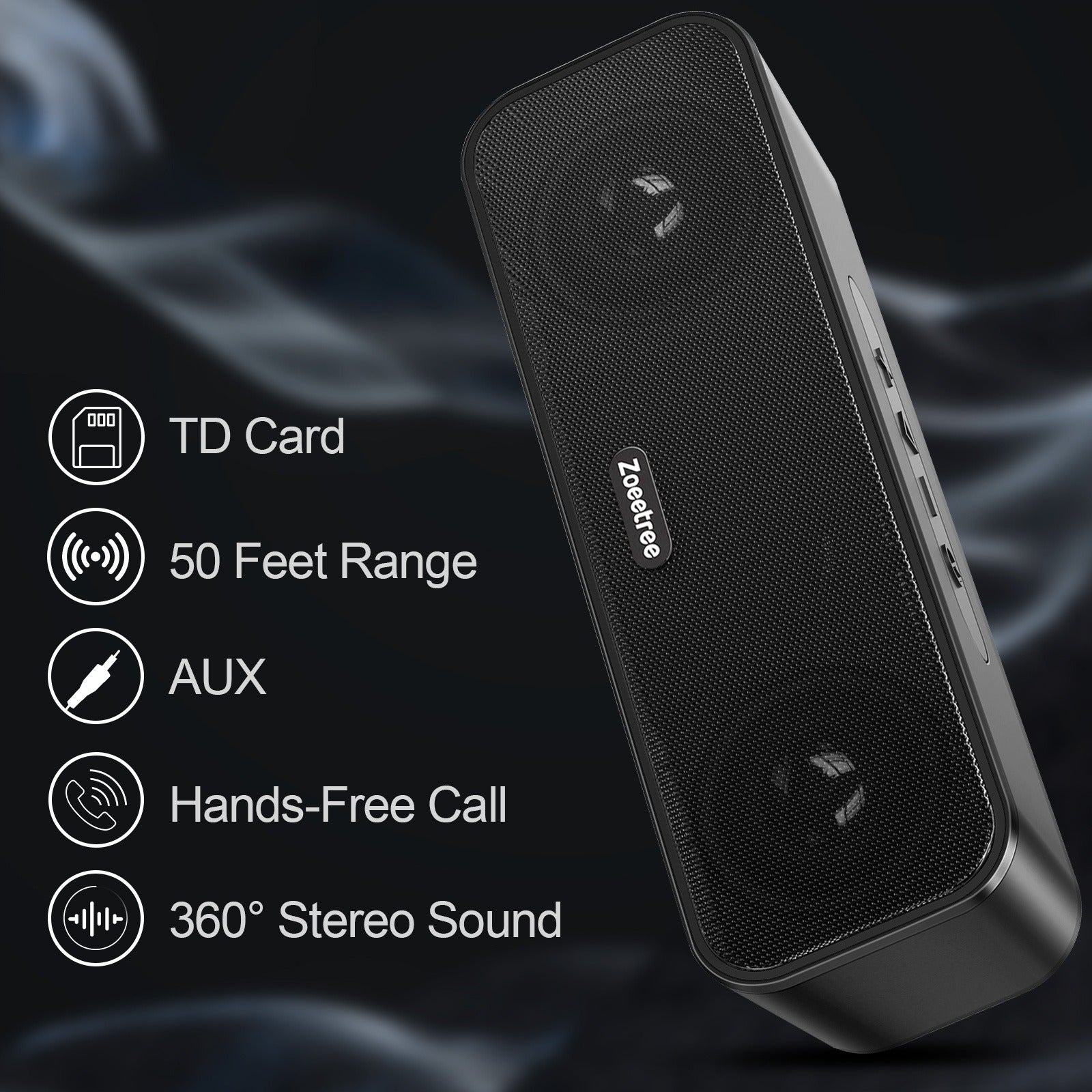 Wireless Bluetooth Speaker - 12W Stereo Sound - Portable Design - Black - Orange - Blue