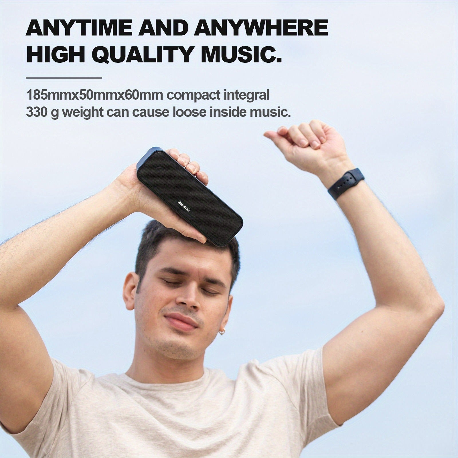Wireless Bluetooth Speaker - 12W Stereo Sound - Portable Design - Black - Orange - Blue