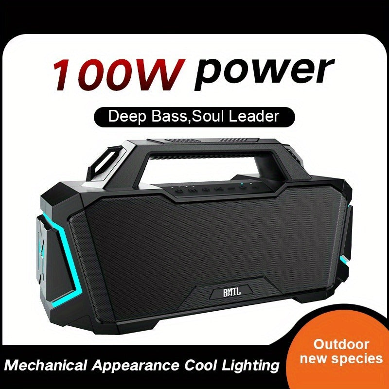 Portable Bluetooth Speaker - 100W Deep Bass - 6-Driver Surround Sound - KTV & Hi-Fi Modes - Wireless Outdoor Speaker - Built-in Handle Design