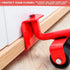 5-Pack Furniture Moving Kit - Heavy-Duty Slider Pads - Steel Lifter Tool - Easy Home Relocation - Red or Yellow
