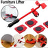5-Pack Furniture Moving Kit - Heavy-Duty Slider Pads - Steel Lifter Tool - Easy Home Relocation - Red or Yellow